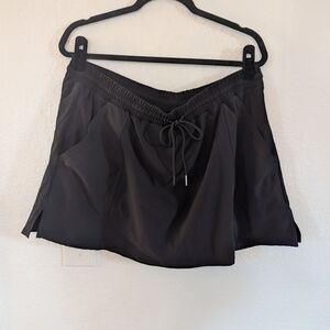 Black Swim Skort With Drawstring Swimsuit Mini Skirt Beach Modest Mom Swimsuit